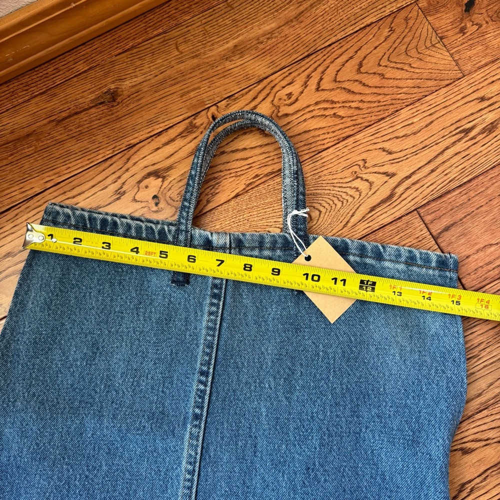 Denim Tote Bag in Medium Blue Hand Sewn By Me - Picture 8 of 8